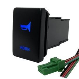 Horn Push Button Switch (ON)-Off Momentary Switch with Wiring Kit for Toyota Tacoma 4Runner Tundra 3Amp 12V