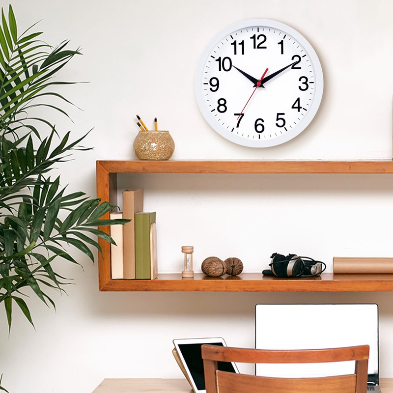 Rohioue - Reloj de pared moderno de 10 pulgadas, funciona