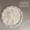 Beige Scalloped Marble Tray - 8 Inch Round Stone Vanity