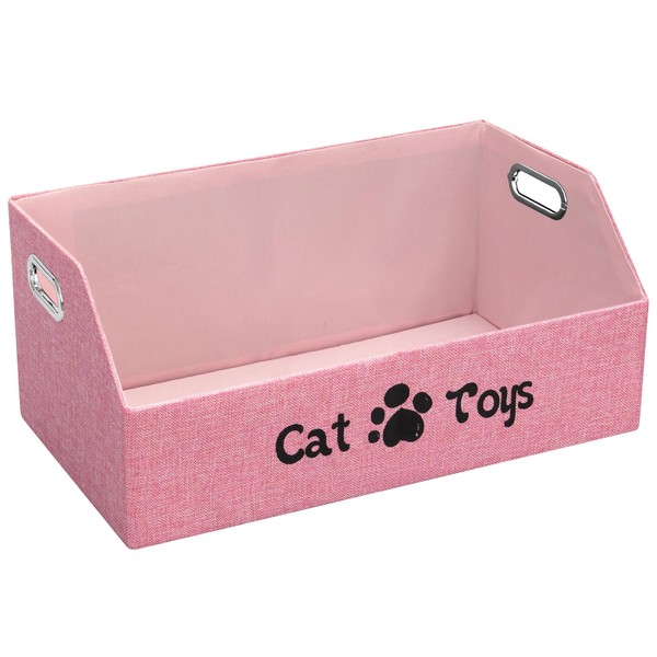 ORGMASTER Cat Toy Basket, Kitten Toys Storage Organizer Foldable Fabric