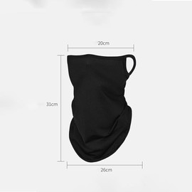 [Bｏｏｋwａrm] ネックガード フェイスカバー 夏用、uvカット 冷感 【接触冷感-5℃・付けていないような呼吸で楽】 夏用 ネックカバー ，吸汗速乾・呼吸しやすい設計｜防風・防塵｜耳かけタイプ 男女兼用 (黒)