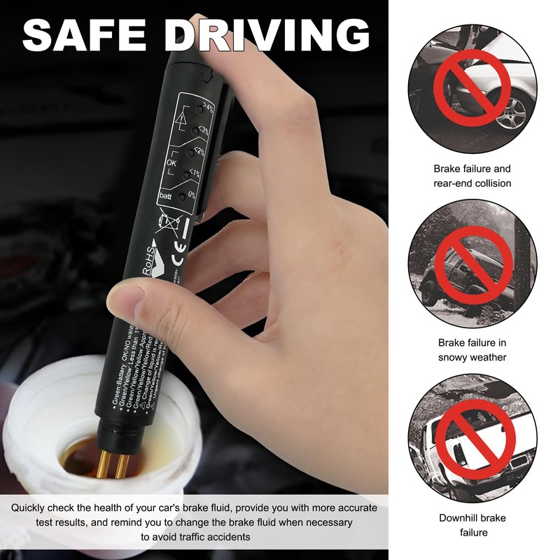 SHMZK Brake Fluid Liquid Tester Pen, Auto Brake Diagnostic Testing