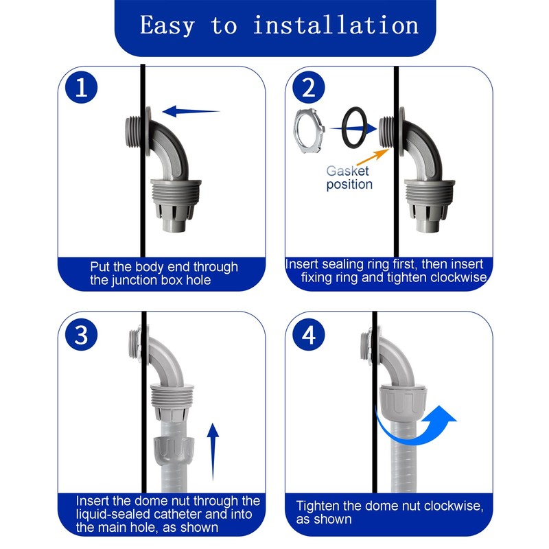 (10 Pack) Yariwiz 1 inch Plastic Liquid Tight Conduit 90