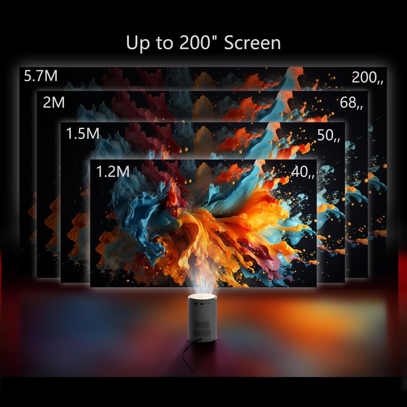 Mini Projector with Wifi and Bluetooth,Electric Focus 1080P 400ANSI Movie