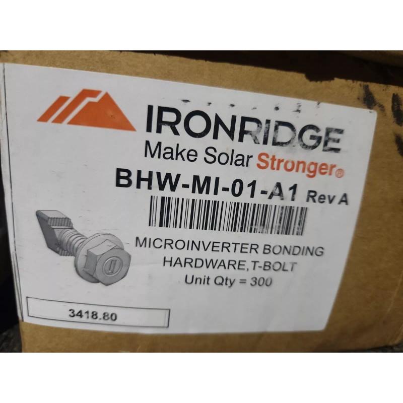 IronRidge BHW-M1-01-A1 Microinverter Mounting T-Bolt 1/4 x 3/4