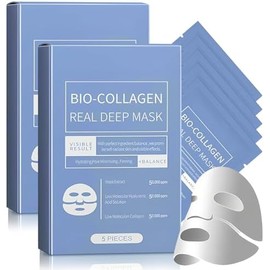 10 Piezas Mascarillas Faciales, Mascarillas de Colágeno Que Mejoran la Elasticidad de la Piel, Mascarillas Facials