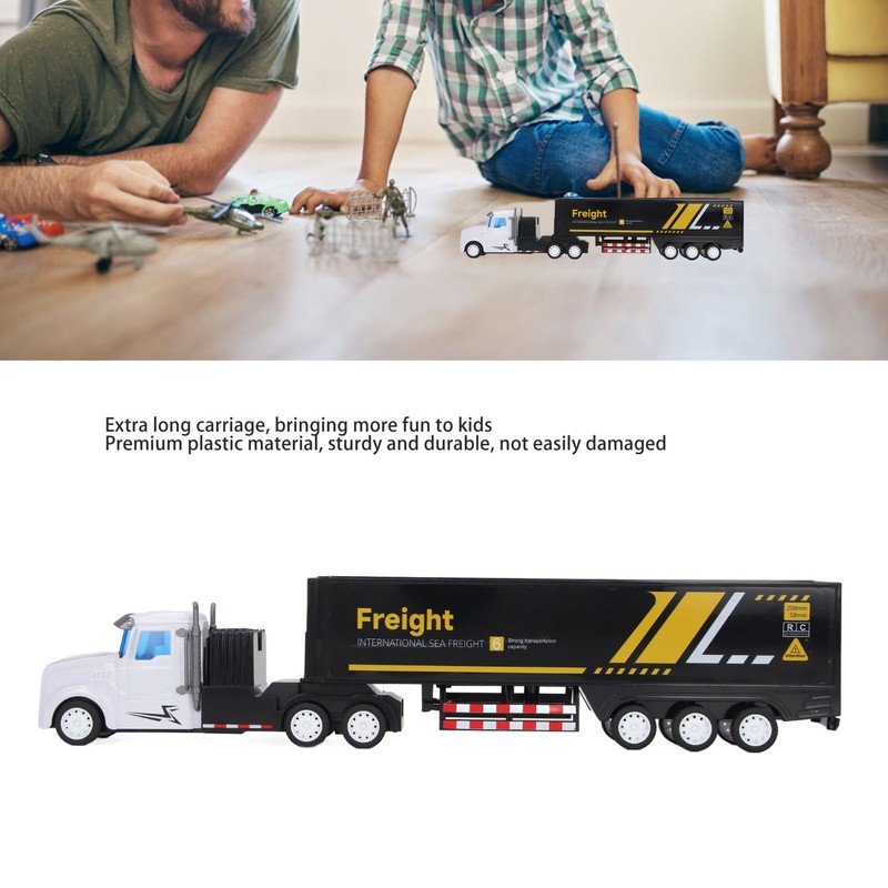 Container Truck Toy High Simulation Extended Carriage Container Trailer Model