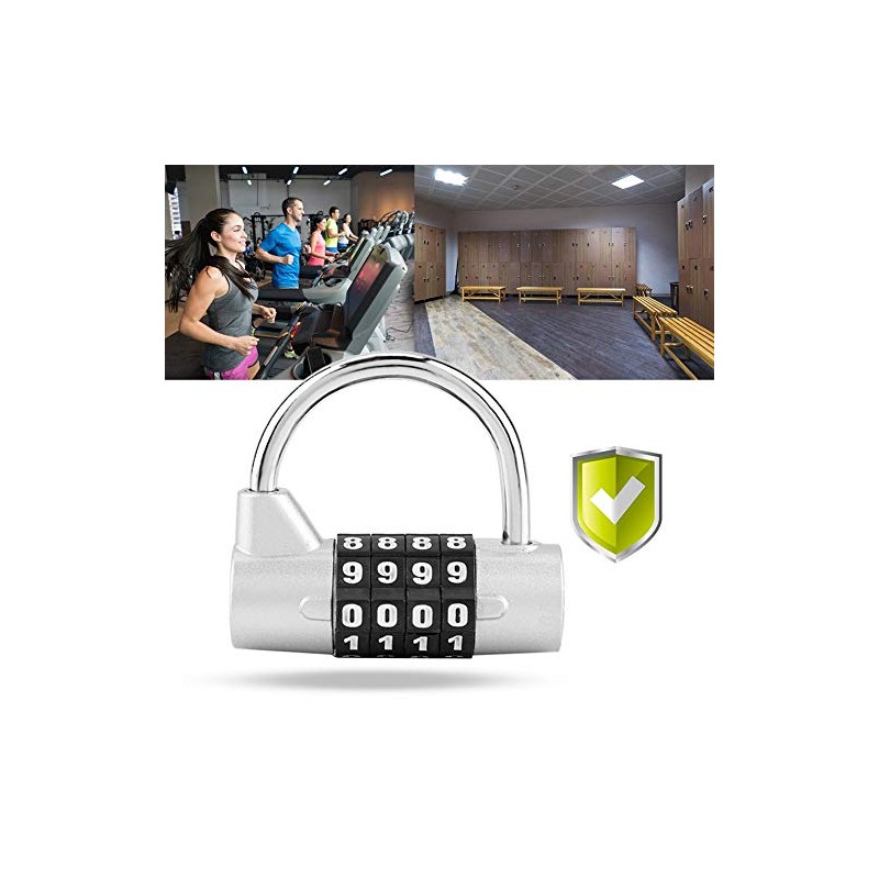 Sonew Password Lock, 4 Dial Digit Code Combination Padlock, Gym