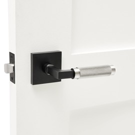 Explore Hardware New York Solid Brass Passage Door Lever – Matte Black & Satin Silver for Hallway or Closet Doors