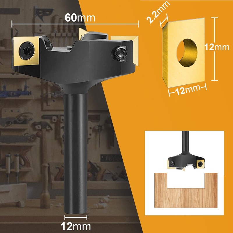 SpeTool Face Cutter 12 mm Shank 60 mm Diameter Face