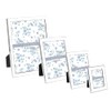Laura Ashley 4x6 White Enamel Picture Frame, Silver Metal Edge