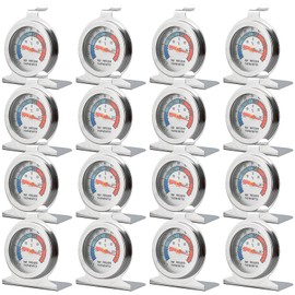16 Pack Refrigerator Thermometer Large Dial Freezer Thermometer Classic Series Fridge Alarm Thermometer Internal Temperature Gauge for Fridge Freezer Cooler