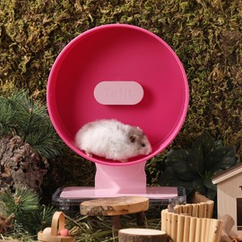 Quiet Hamster Wheel 10.2 Inch Dual-Bearings Silent Small Animals Running Exercise Wheel Height Adjustable for Syrian Dwarf Hamsters, Gerbils, Rats, or Other Small Pets, Raspberry Pink