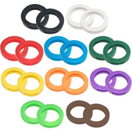 Audiophan Key Cover Key Cap Rubber Colorful Round Key Identification Sorting 10 Colors x 2 Each 22x4mm Set of 20