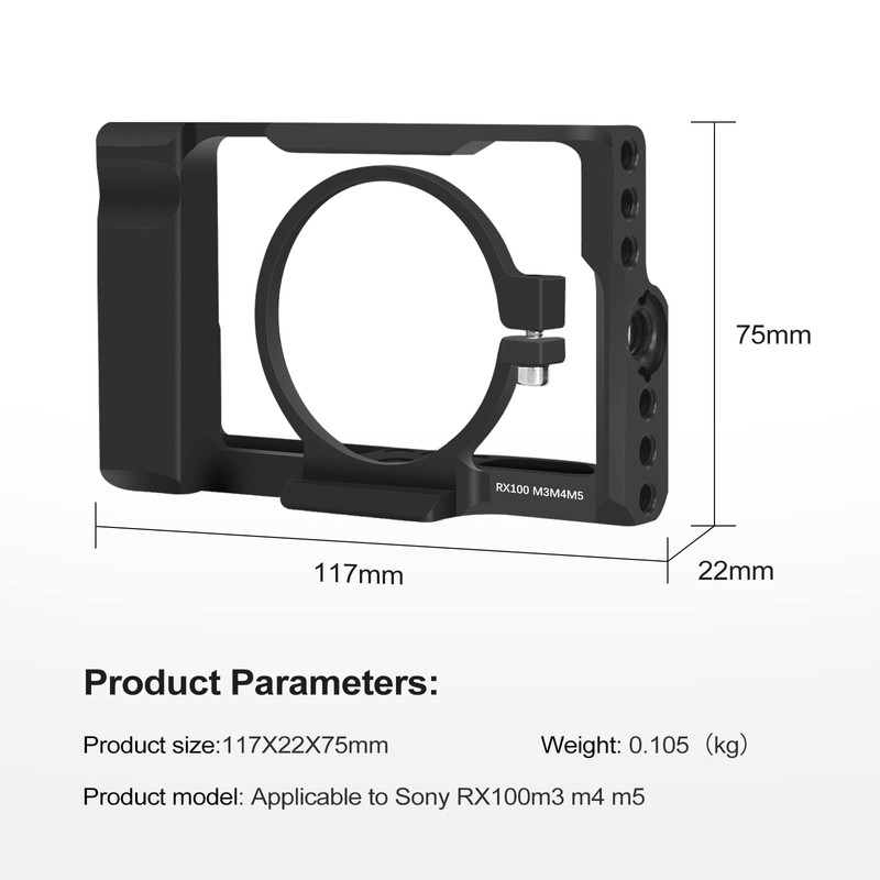 RX100M3/RX100M4/RX100M5 Camera Cage,M3/M4/M5 Cage for Sony DSC-RX100 III(M3) IV(M4) V(M5)