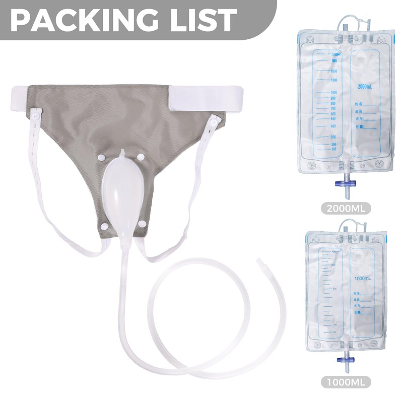 Wearable Urine Collection Bag Condom Catheters for Men, Reusable Portable