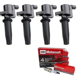 MCK 4x Ignition Coil Pack and Platinum Spark Plug Set Compatible With Ford Mercury Escape Transit Connect Focus 2.0 2.3 L4 UF621 FD505 SP541 SP530 GN10507 DG-507 DG-541