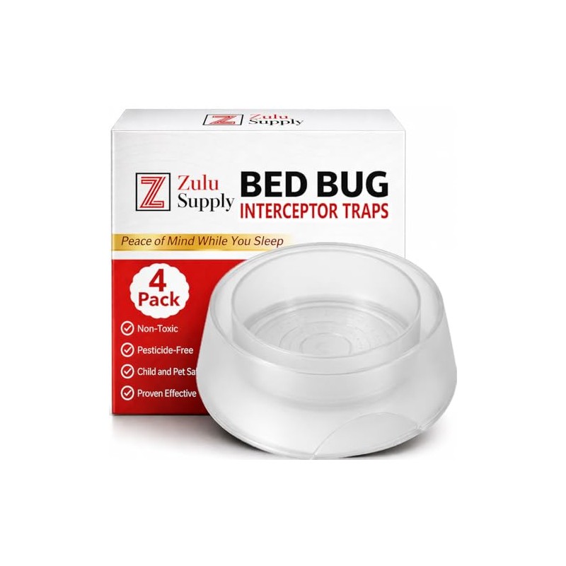 Bed Bug Interceptor Traps – Clear 4-Pack Passive Monitor &