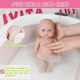 IVITA 19 inch Silicone Baby Dolls Full Body,Not Vinyl Dolls,Real Full Silicone Reborn Baby Dolls Lifelike Baby Dolls - Girl