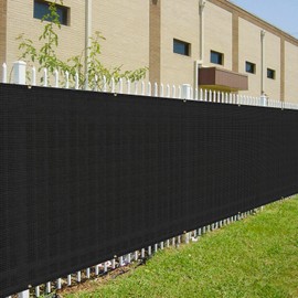 Goleray 6'x37' Outdoor Privacy Screen Fence 240GSM Polyethylene Shade Cloth UV Protection with Zipties - Perfect Fencing for Balcony, Backyard, Garden, Patio (Black)