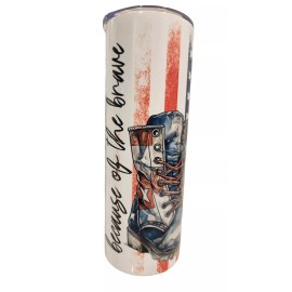 Jtumblers American Flag Soldier Boots Patriotic 20oz  Insulated Stainless Skinny  Tumbler
