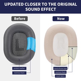 Damex - almohadillas para orejas actualizadas para auriculares Airpods Max, almohadillas para orejas de repuesto de tela de malla, modo de cancelación de ruido y modo de transparencia sonido más