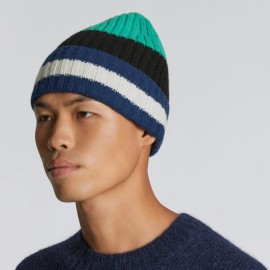 EVERLANE Beanie Hat Unisex Cashmere Wool Striped One Size Winter Mens Womens NEW