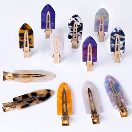 Cptots No Crease Hair Clips Creaseless Hair Clips Makeup Clips No Bend Hair Clips Flat Hair Clip For Styling Non Slip Hair Accessories For Women,Tortoise Color,12 PCS