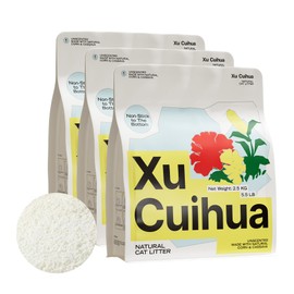 XuCuiHua Natural Cat Litter Unscented, 100% Plant-Based, Strong Clumping Litter, Easy Scooping, Clumps Lift Cleanly, Low Dust, 5.5 LB x 3 Bags