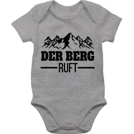 Shirtracer - Baby Bodysuit Boy Girl - Sport & Exercise Baby - The Mountain Calls - Black, 2 mottled grey