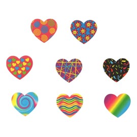 Funky Heart Tattoos (8 Tattoos, 8 Styles; 1.5" x 2" Each)