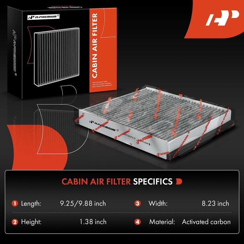 A-Premium - Filtro de aire de cabina de 2 piezas