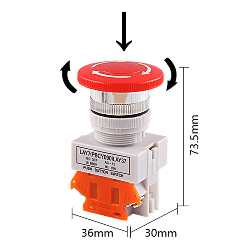 E-outstanding LAY37-11ZS Switch 2PCS AC 660V 10A 1NO 1NC DPST