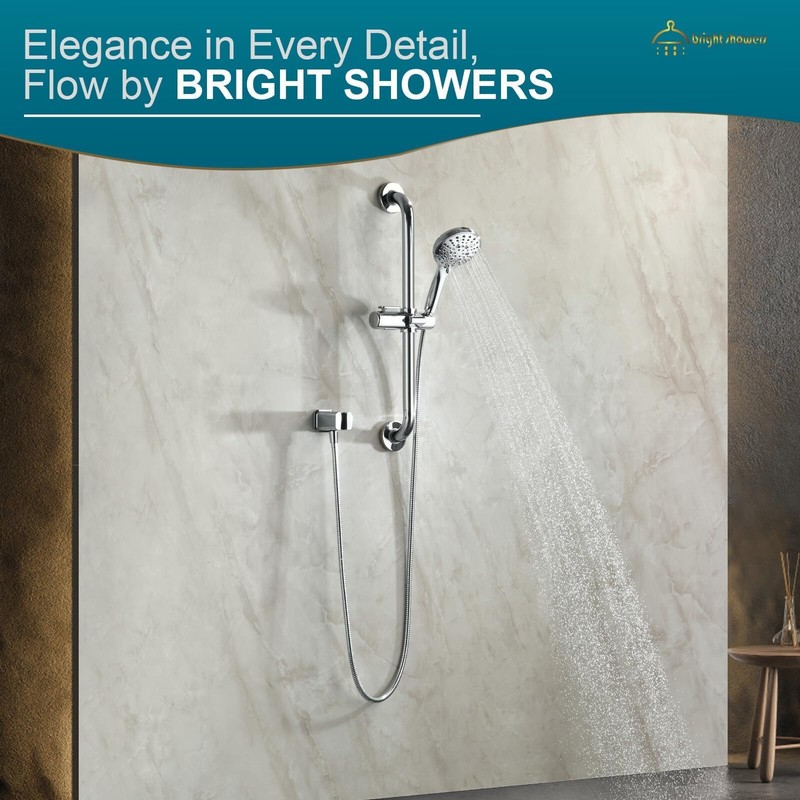 BRIGHT SHOWERS Wall Supply Elbow with Shower Head Bracket for