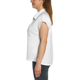 Orvis Tops for Women - Linen Blend Womens Short Sleeve Shirts - Button-Up with Collar - Dressy Casual (White, L), Large
