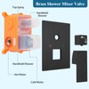 Matte Black Square Shower Head with Handheld Set, Rainfall Shower