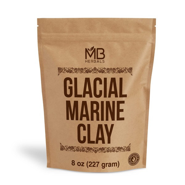 MB Herbals Glacial Marine Clay 8 oz / 0.5 LB | For Face Packs & Masks | Soap Making