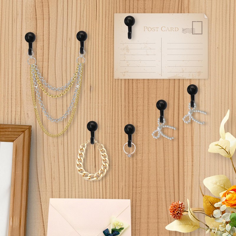 Cionyce 30 Pcs Metal Push Pin Hooks, Wall Pins for