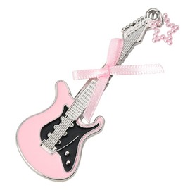 Y2K Barrette Hair Clip for Girls Pink Guitar Hair Pins for Women Retro Punk Hairclips for Cool Girl Hip Hop Style Bow Hair Accessories for Sisters Girlfriend Clips