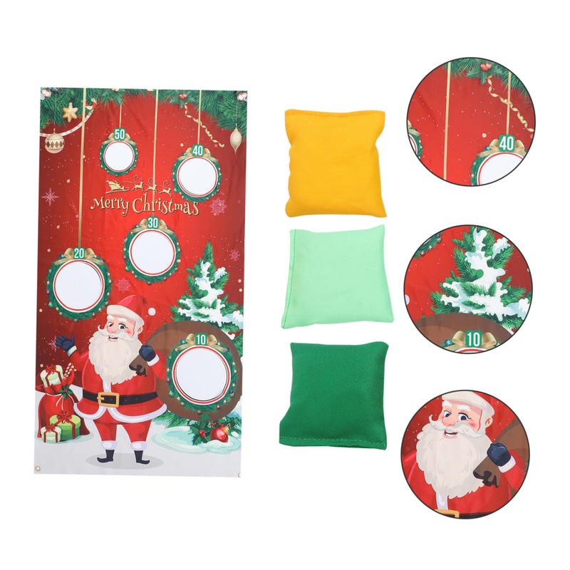 OHPHCALL Christmas Sandbag Toss Game Toy Fun Toss Games Banner