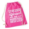 Hippowarehouse Stressed Blessed And Basketball Obsessed Drawstring Cotton School Gym