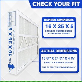 X6670 Healthy Climate Solutions 16x25x5 MERV 11 for Model HCF 16-11. Actual Size 15 3/4" x 24 3/4" x 4 3/8". Case of 3 Made by FurnaceFilters.Ca