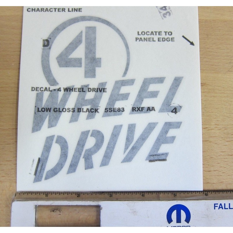 Mopar Jeep Wrangler Willys Wheeler 4 Wheel Drive Sticker Decal