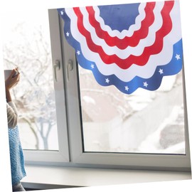 ABOOFAN 2pcs American Fan Flag Bunting Banner for Independence Day Patriotic Decorations for Garden and Outdoor Use Flag