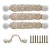 RFORPLY Bohemian Style Braided Rope Wooden Pulls, 4 Pack Cabinet