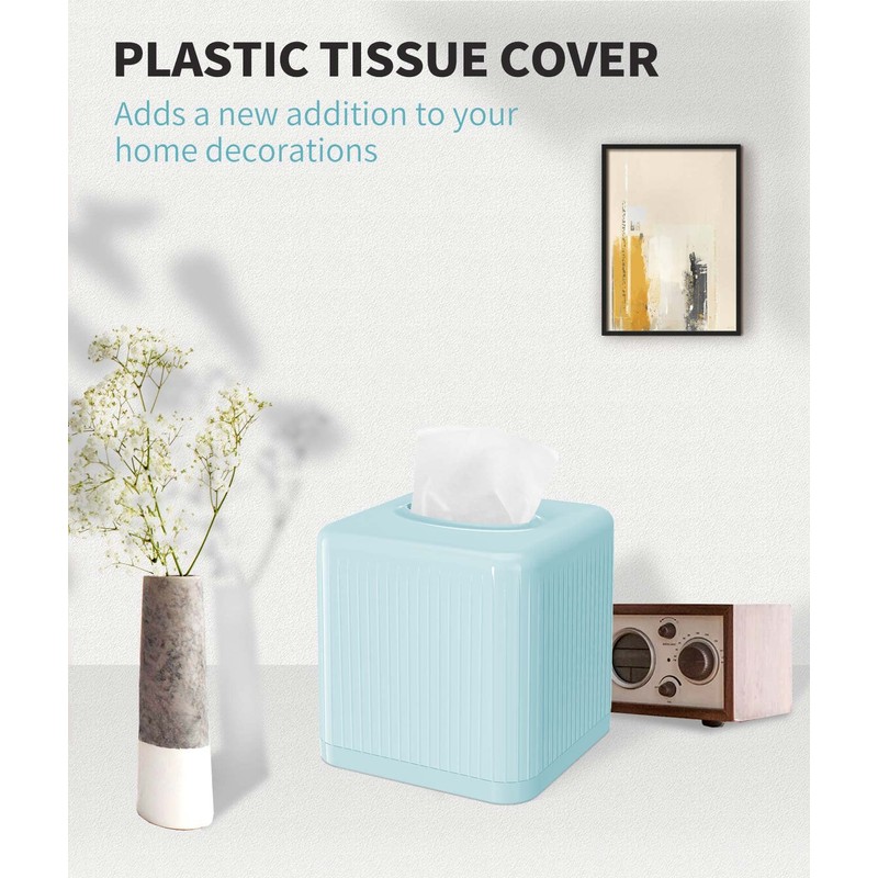 Livelab Tissue Box Cover and Holder - Square Plastic Decorative