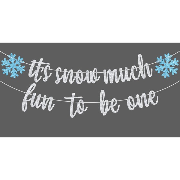 Bandera plateada con purpurina «It's Snow Much Fun to be