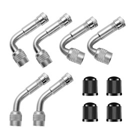 UHANBUT Car Tire Valve Stem Extenders, Universal 45/90/135 Degree Valve Stem Extension Tool, Brass Tire Inflator Nozzle Extender Adaptor for Dual Wheels Passenger Cars, Motorcycle, Bike, RV (6PCS)