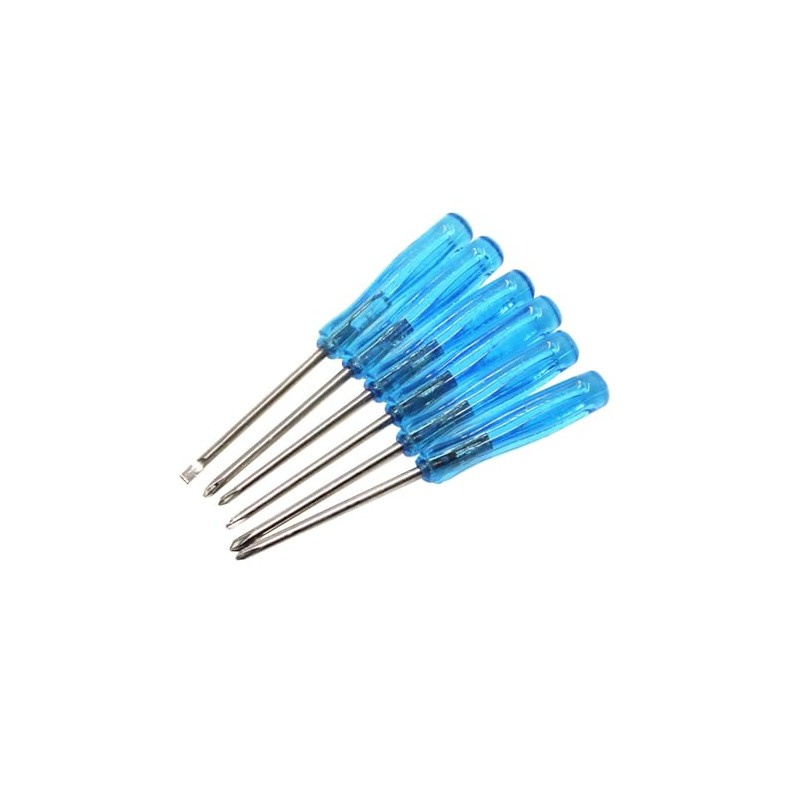 6 Piece 2mmx65mm Mini Precision Screwdriver Set, 2.0mm Slotted Flat