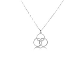 AZAGGI Sterling Silver Handcrafted Borromean Rings Pendant Necklace (20)